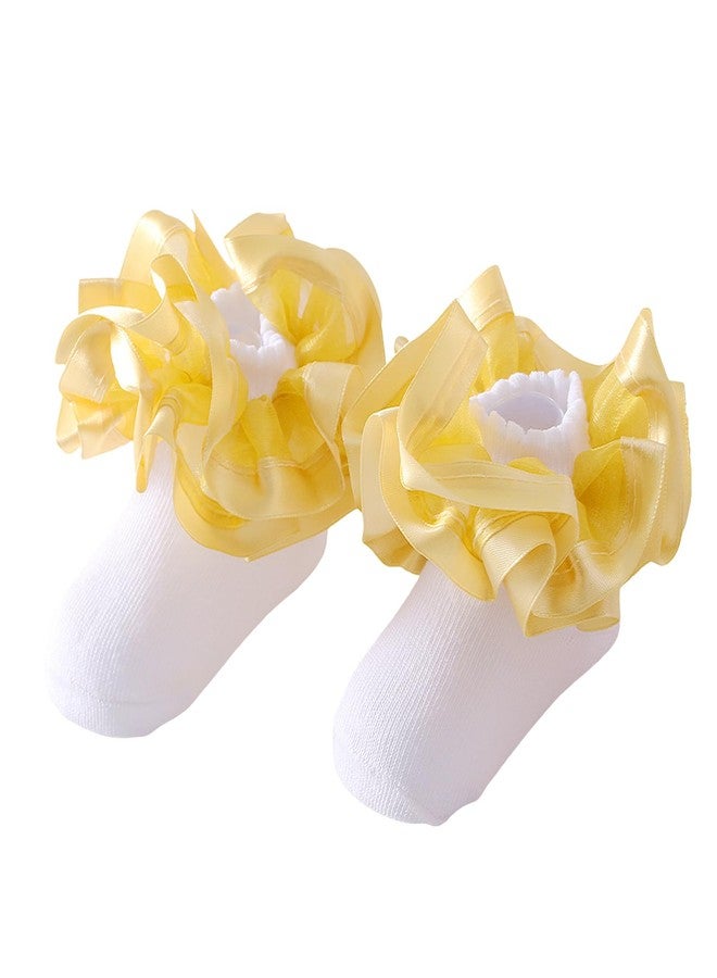 Hopply 3D Three-dimensional Ruffled Lace Cotton Socks,Cute Double Big Lace Dress Princess Socks for Girls - Image 1